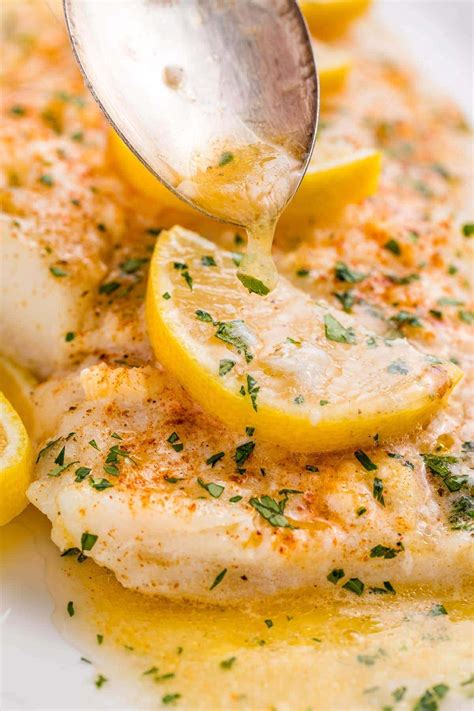Crispy Garlic Butter Fish with Lemon Sauce .